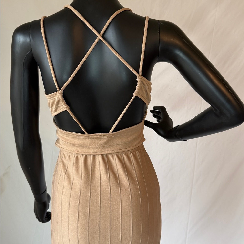 Windsor Tan Backless Strappy Dress